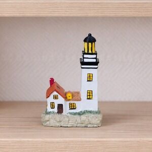 Mini Lighthouse Figurine Coastal Decor Resin Lighthouse Nautical Shelf Art
